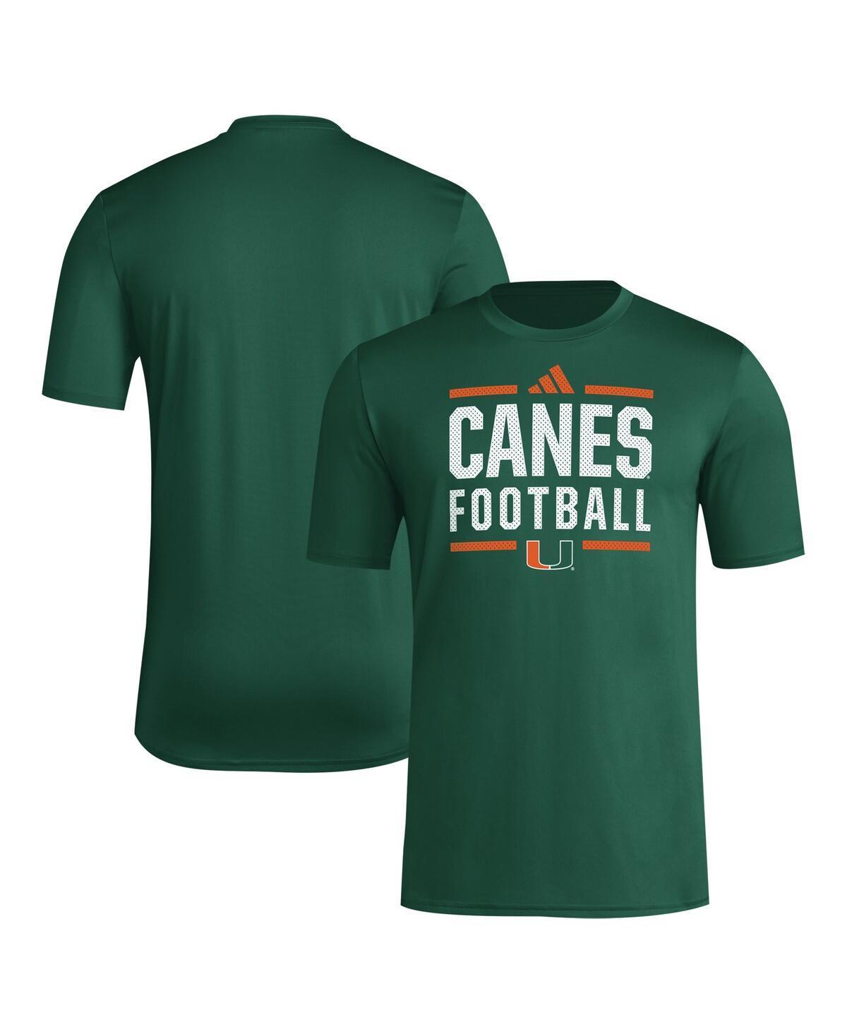 Adidas Mens Green Miami Hurricanes Locker Football Pre-Game Aeroready T-Shirt Product Image