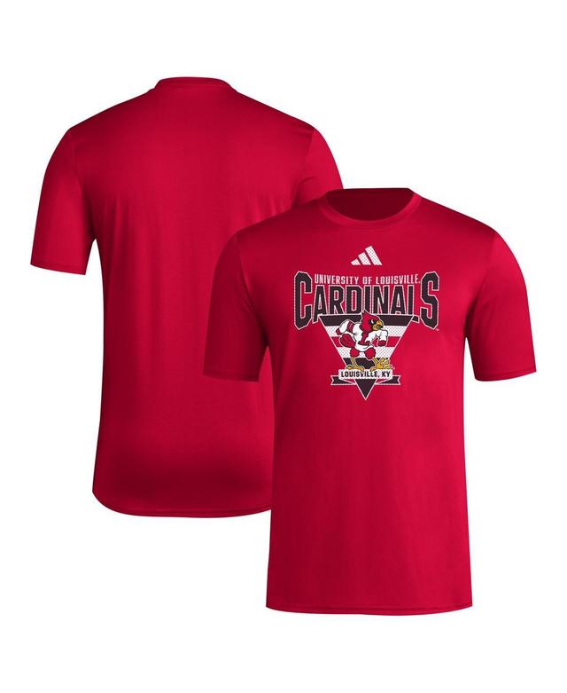 Adidas Mens Red Louisville Cardinals 2024 Locker Trilateral Pre-Game T-Shirt Product Image