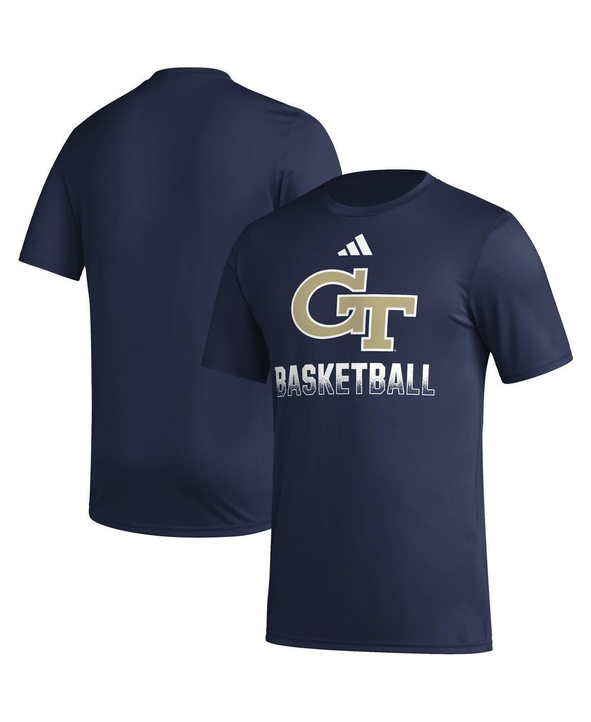 Mens adidas Navy Georgia Tech Yellow Jackets Fadeaway Basketball Pregame Aeroready T-shirt Product Image