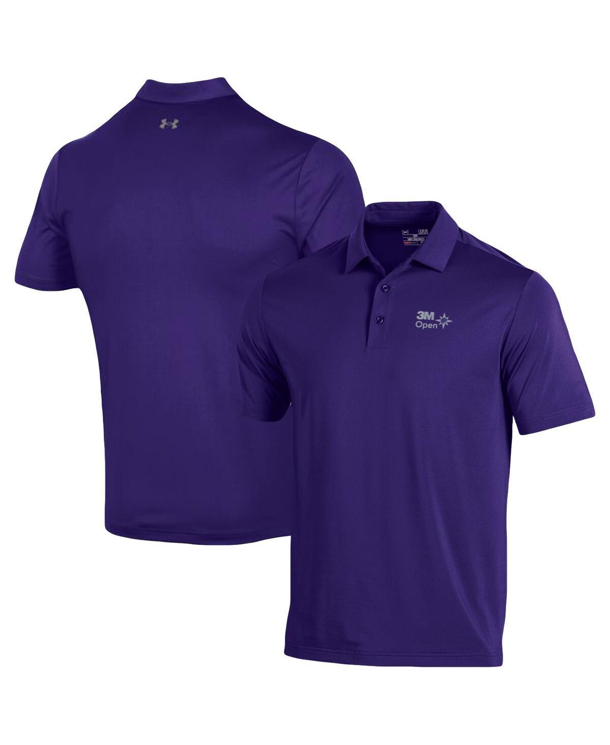 Mens Under Armour Purple 3M Open T2 Green Polo Shirt Product Image