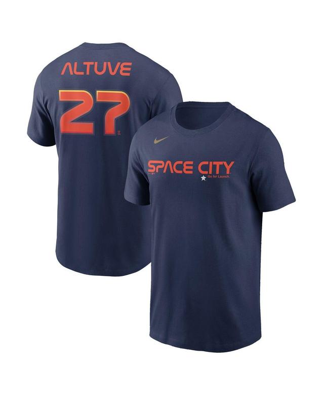 Mens Nike Jose Altuve Navy Houston Astros 2022 City Connect Name and Number T-shirt Product Image