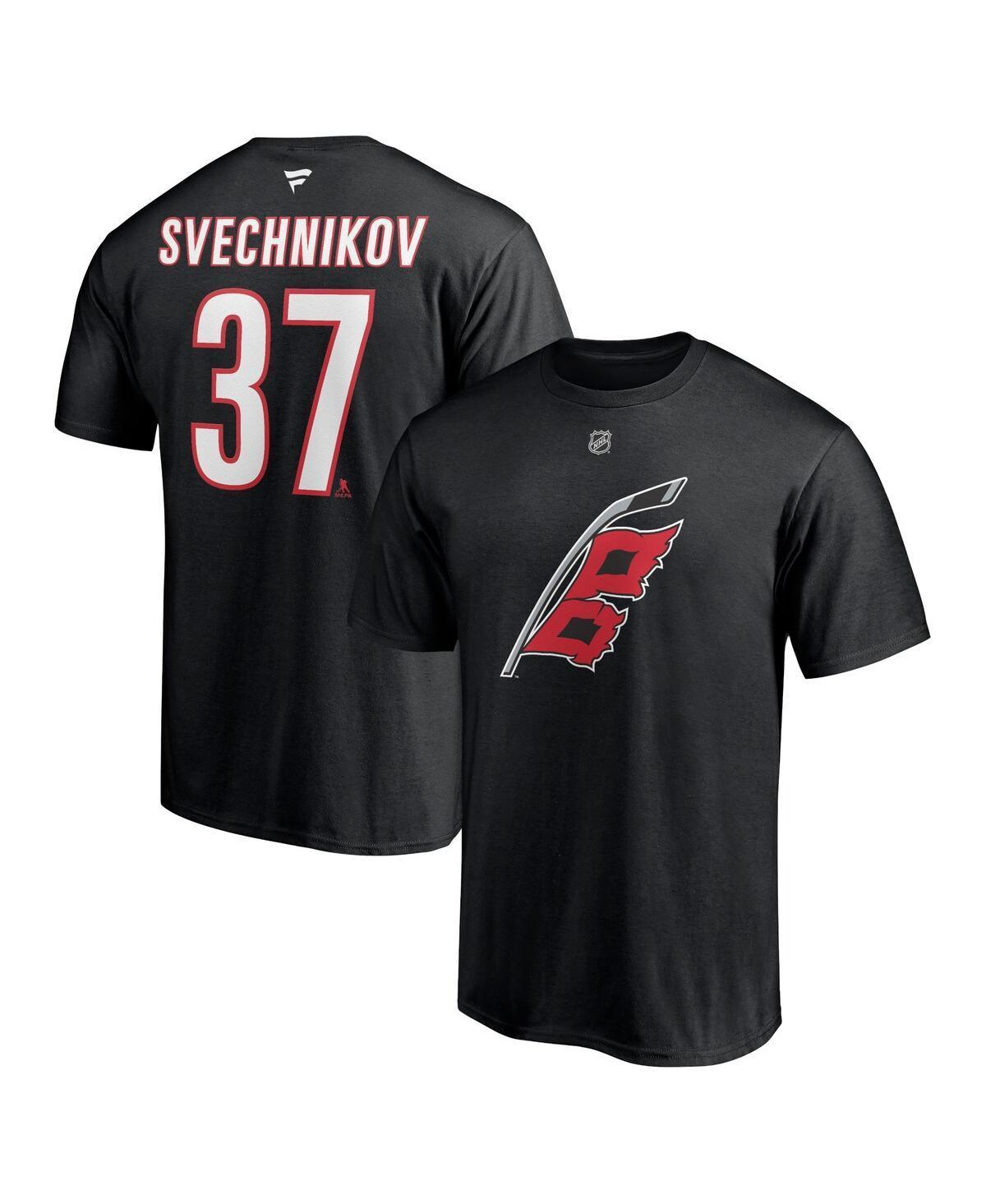 Mens Fanatics Branded Andrei Svechnikov Carolina Hurricanes Alternate Authentic Stack Name & Number T-Shirt Product Image