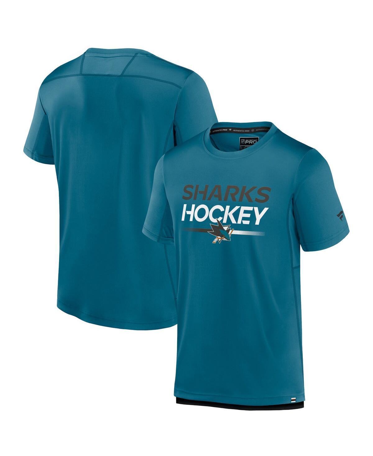 Mens Fanatics Teal San Jose Sharks Authentic Pro Tech T-shirt product image