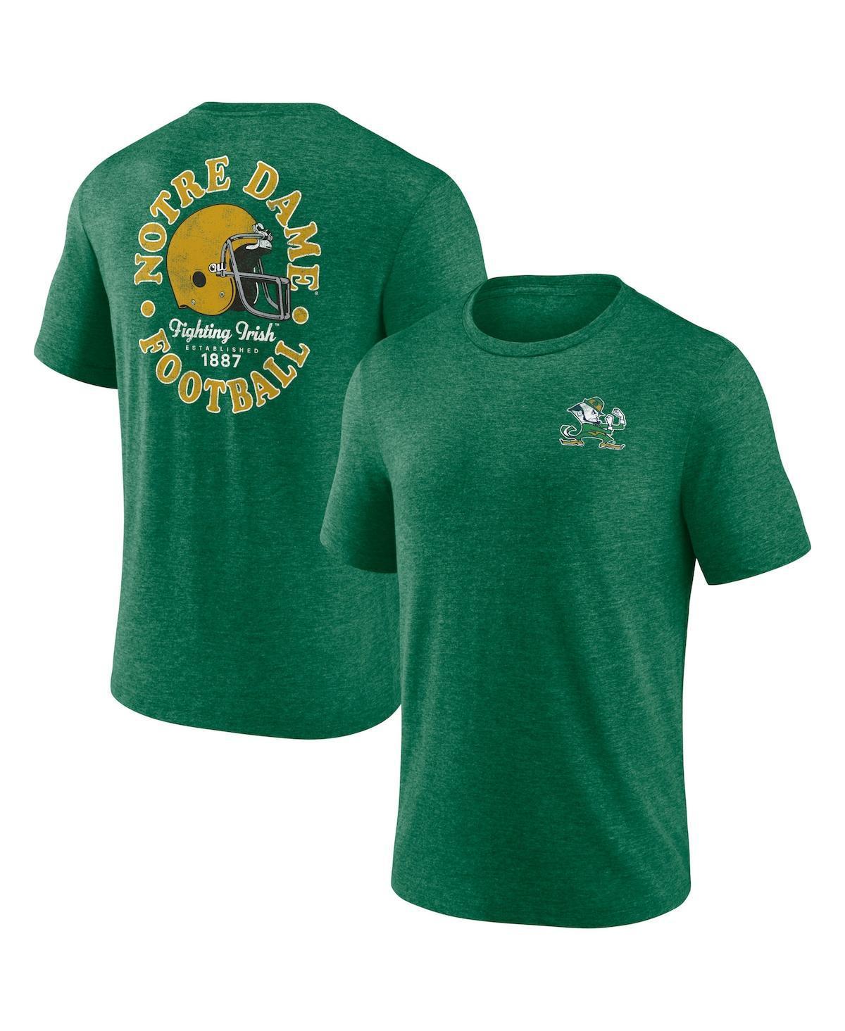 Mens Fanatics Heather Green Notre Dame Fighting Irish Old-School Bold Tri-Blend T-shirt Product Image