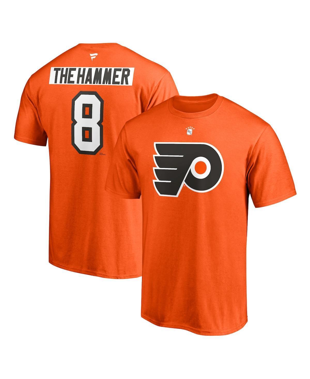 Mens Dave Schultz Orange Philadelphia Flyers Authentic Stack Retired Player Nickname and Number T-shirt Product Image