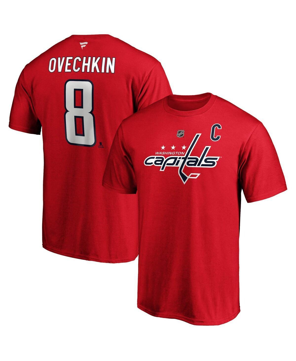 Mens Fanatics Branded Alexander Ovechkin Washington Capitals Big & Tall Captain Patch Name & Number T-Shirt Product Image