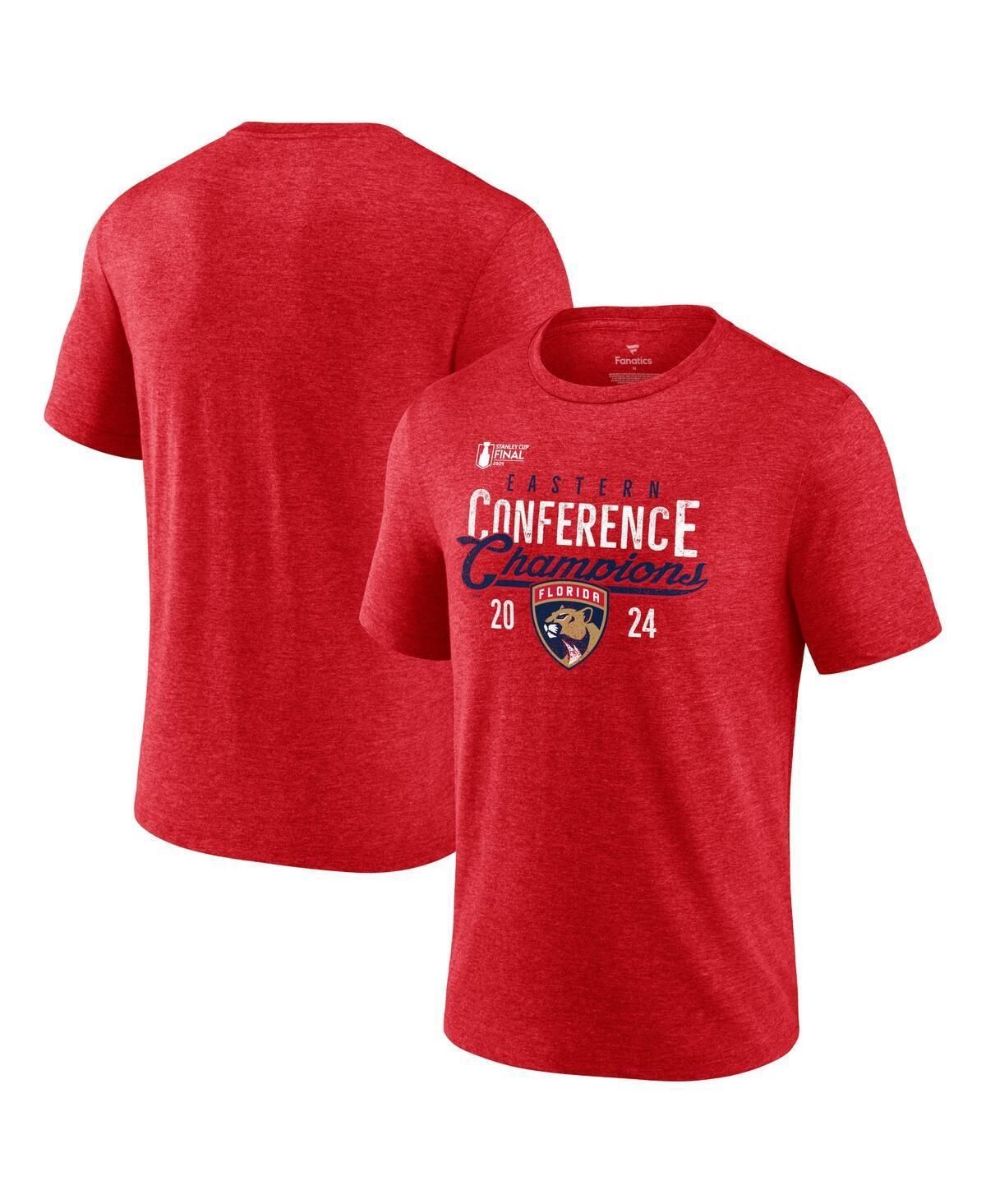 Fanatics Mens Heather Red Florida Panthers 2024 Eastern Conference Champions Tri-Blend T-Shirt Product Image