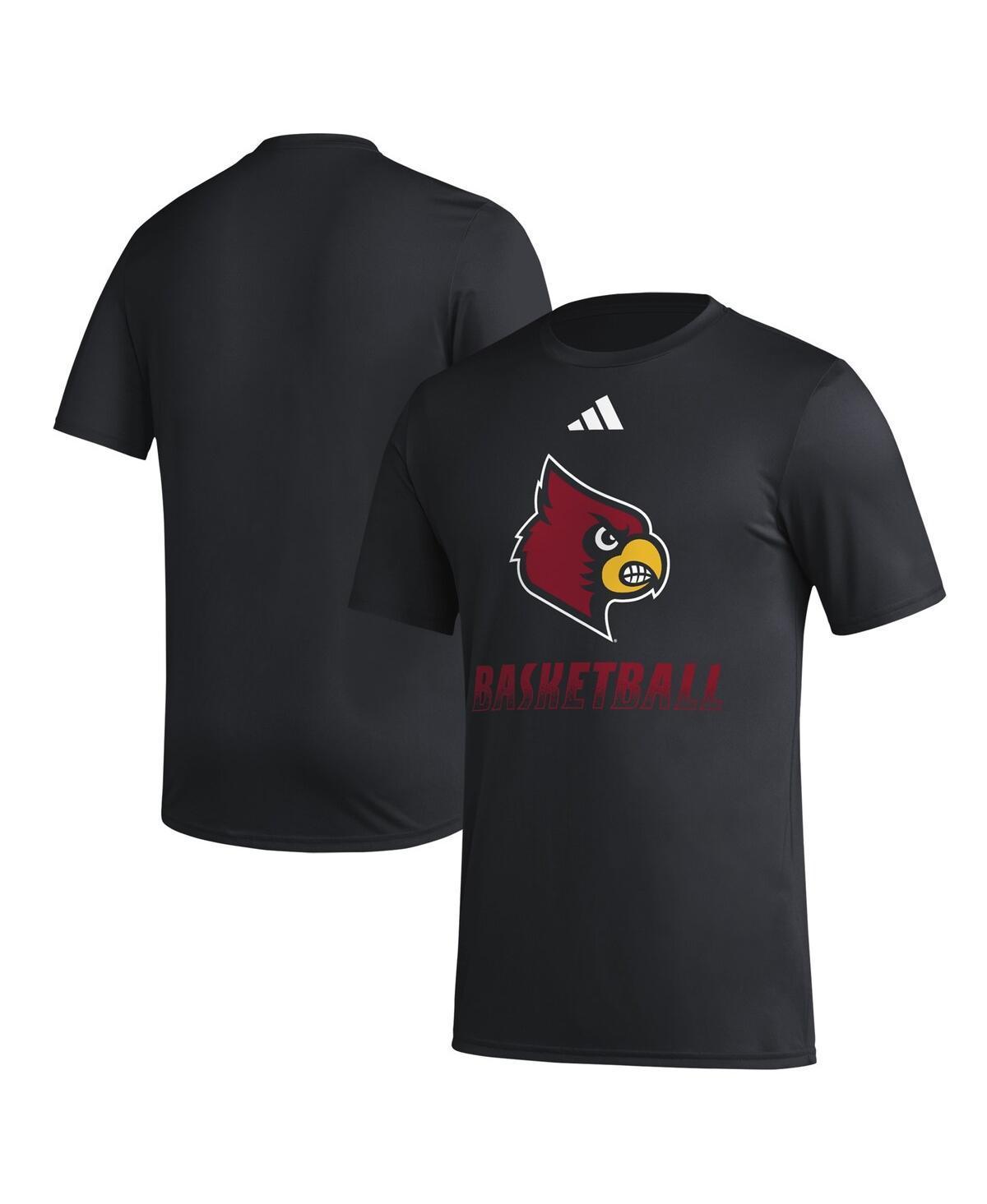 Mens adidas Black Louisville Cardinals Fadeaway Basketball Pregame Aeroready T-shirt Product Image