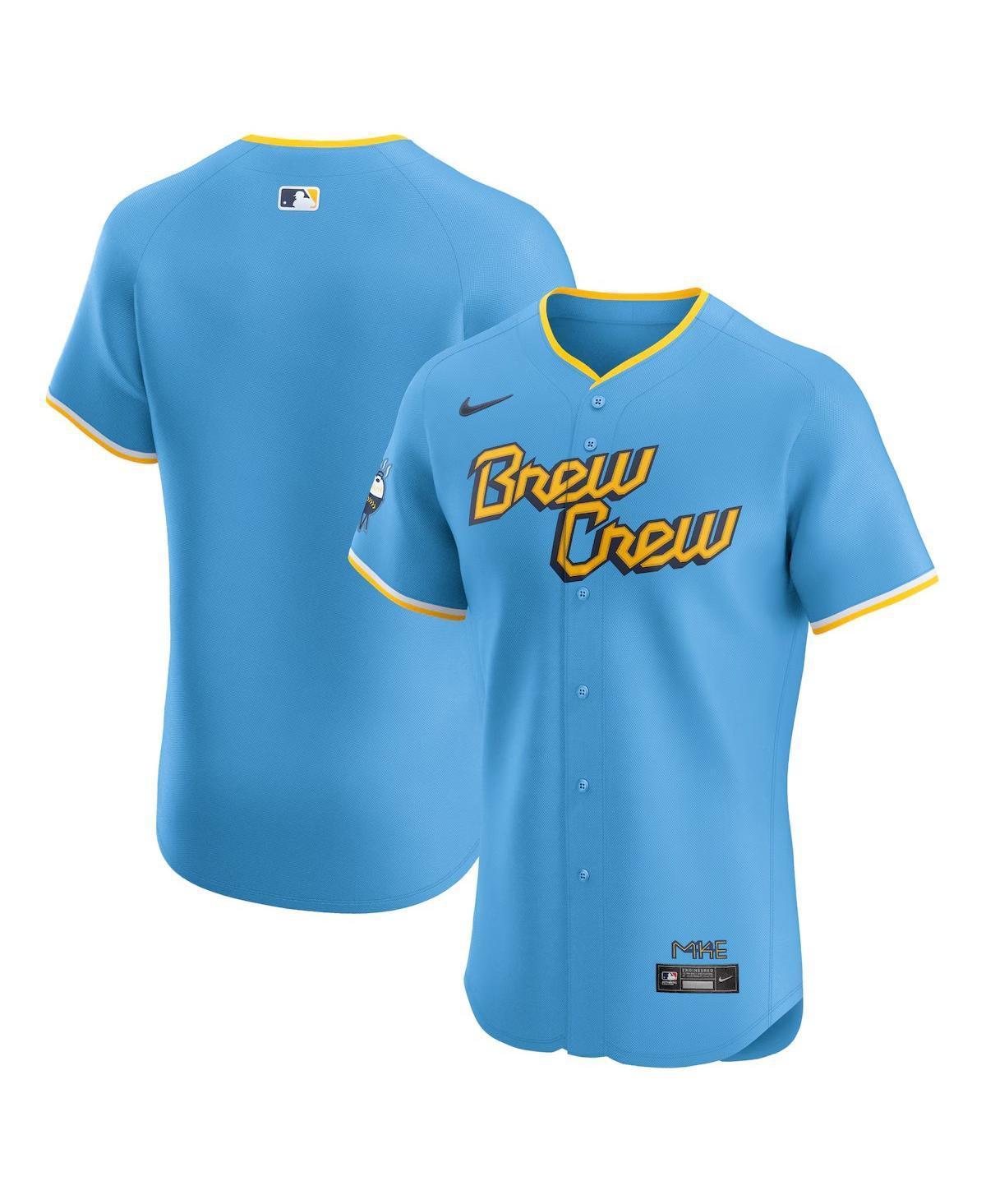 Nike Mens Powder Blue Milwaukee Brewers City Connect Elite Jersey - Powder Blue Product Image