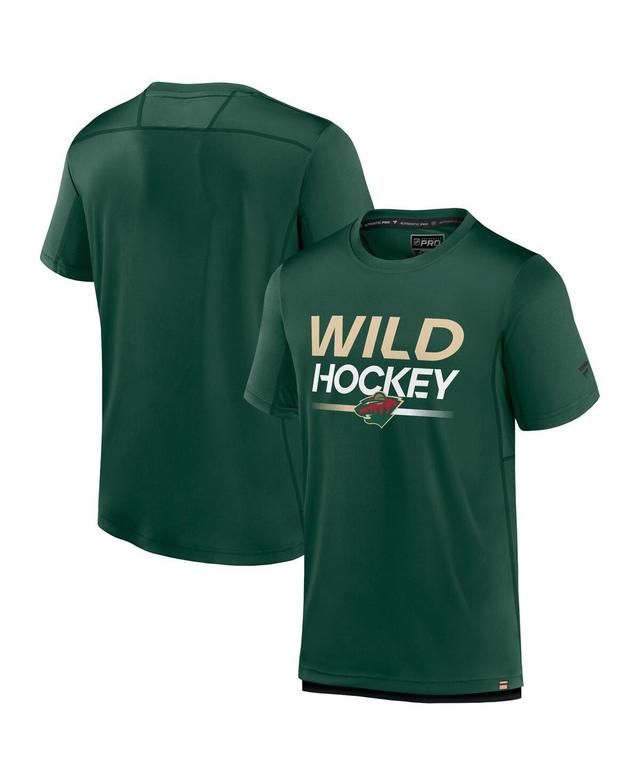 Mens Fanatics Green Minnesota Wild Authentic Pro Tech T-shirt Product Image