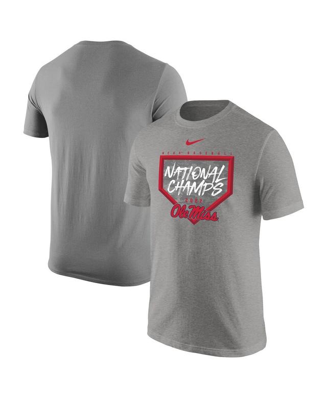 Mens Nike Heathered Gray Ole Miss Rebels 2022 Ncaa Mens Baseball College World Series Champions T-shirt Product Image