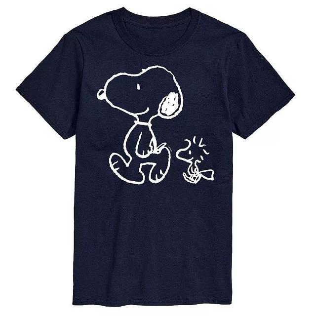 Mens Peanuts Snoopy Walk Tee Blue Product Image