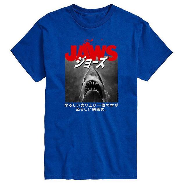 Big & Tall Jaws Poster Kanji Tee, Mens Med Blue Product Image