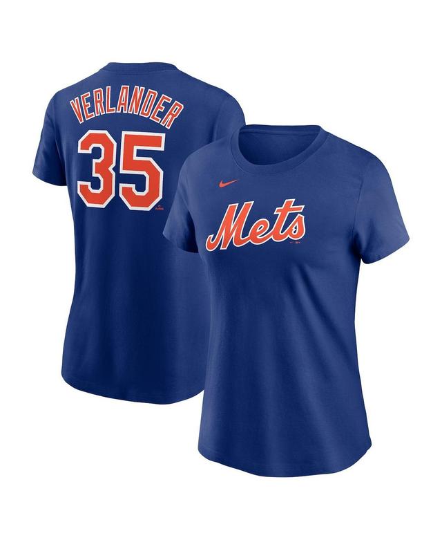 Womens Nike Justin Verlander Royal New York Mets 2023 Name and Number T-shirt Product Image