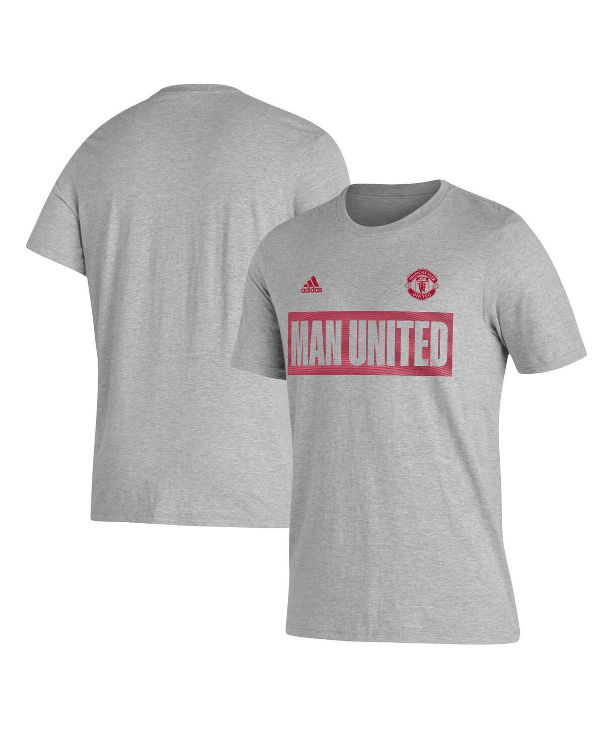 Mens adidas Gray Manchester United Block T-Shirt Product Image