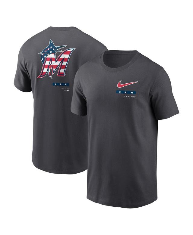 Mens Nike Anthracite Miami Marlins Americana T-Shirt Product Image