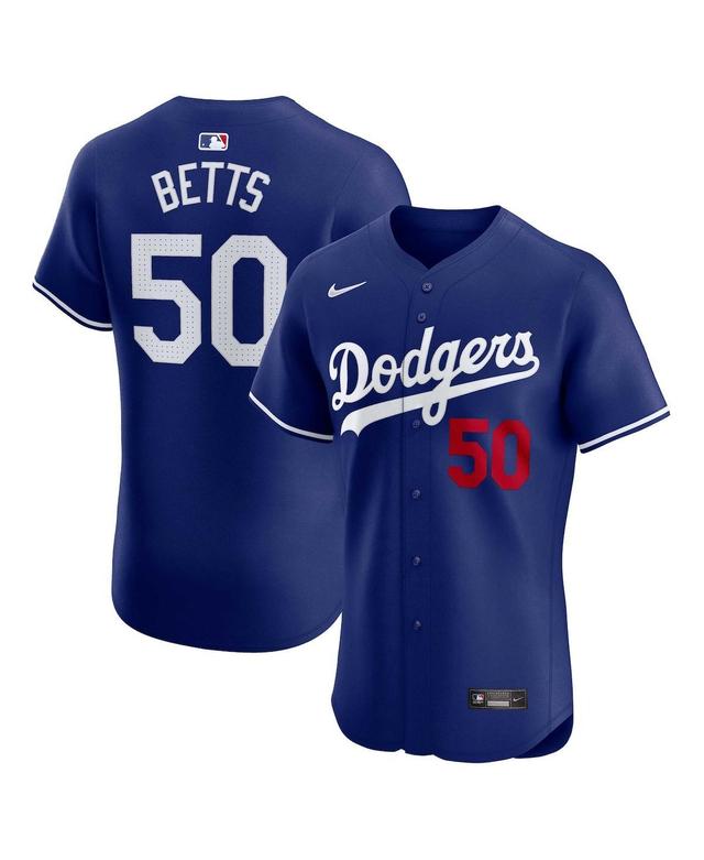 Nike Mens Mookie Betts Los Angeles Dodgers Alternate Elite Player Jersey - Gray Product Image