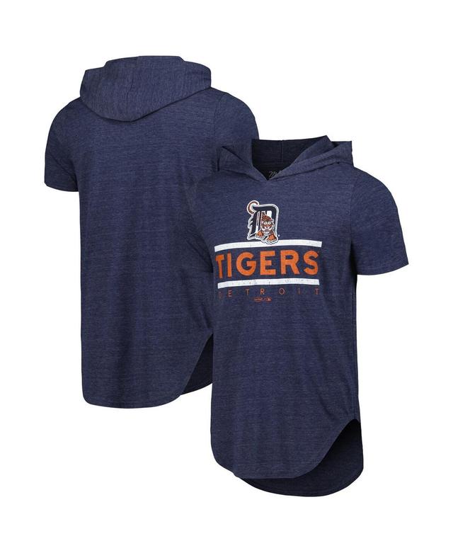 Majestic Mens Navy Detroit Tigers Tri-Blend Hoodie T-Shirt Product Image