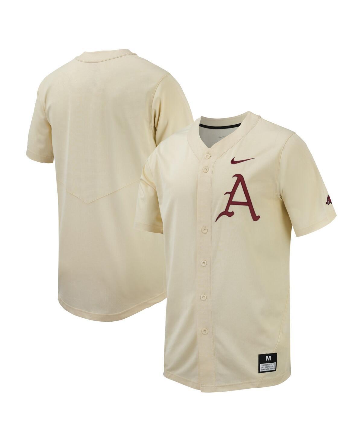 Mens Nike Cream Arkansas Razorbacks Replica Baseball Jersey - Cream Product Image