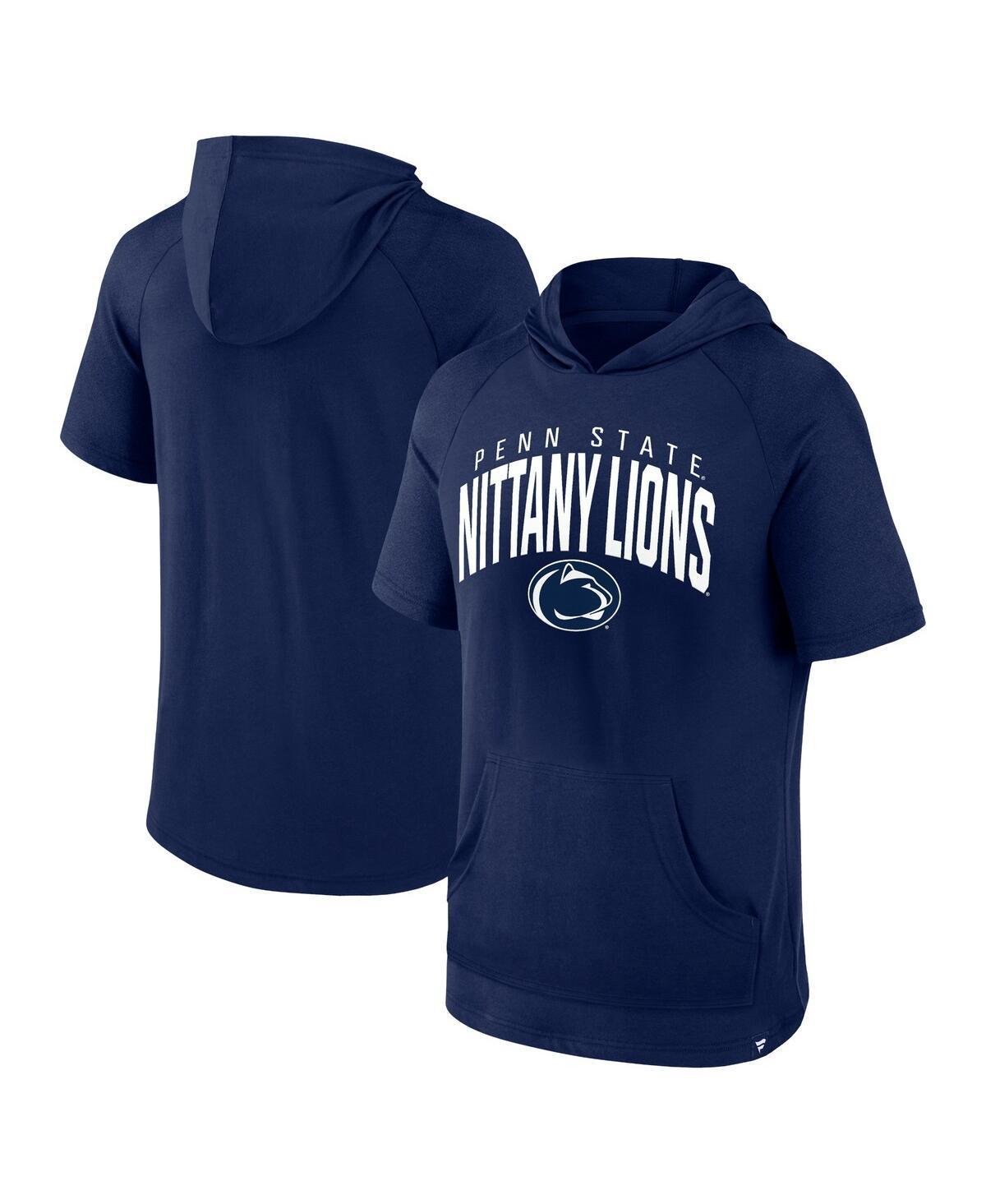 Fanatics Mens Navy Penn State Nittany Lions Double Arch Raglan Short Sleeve Hoodie T-Shirt Product Image