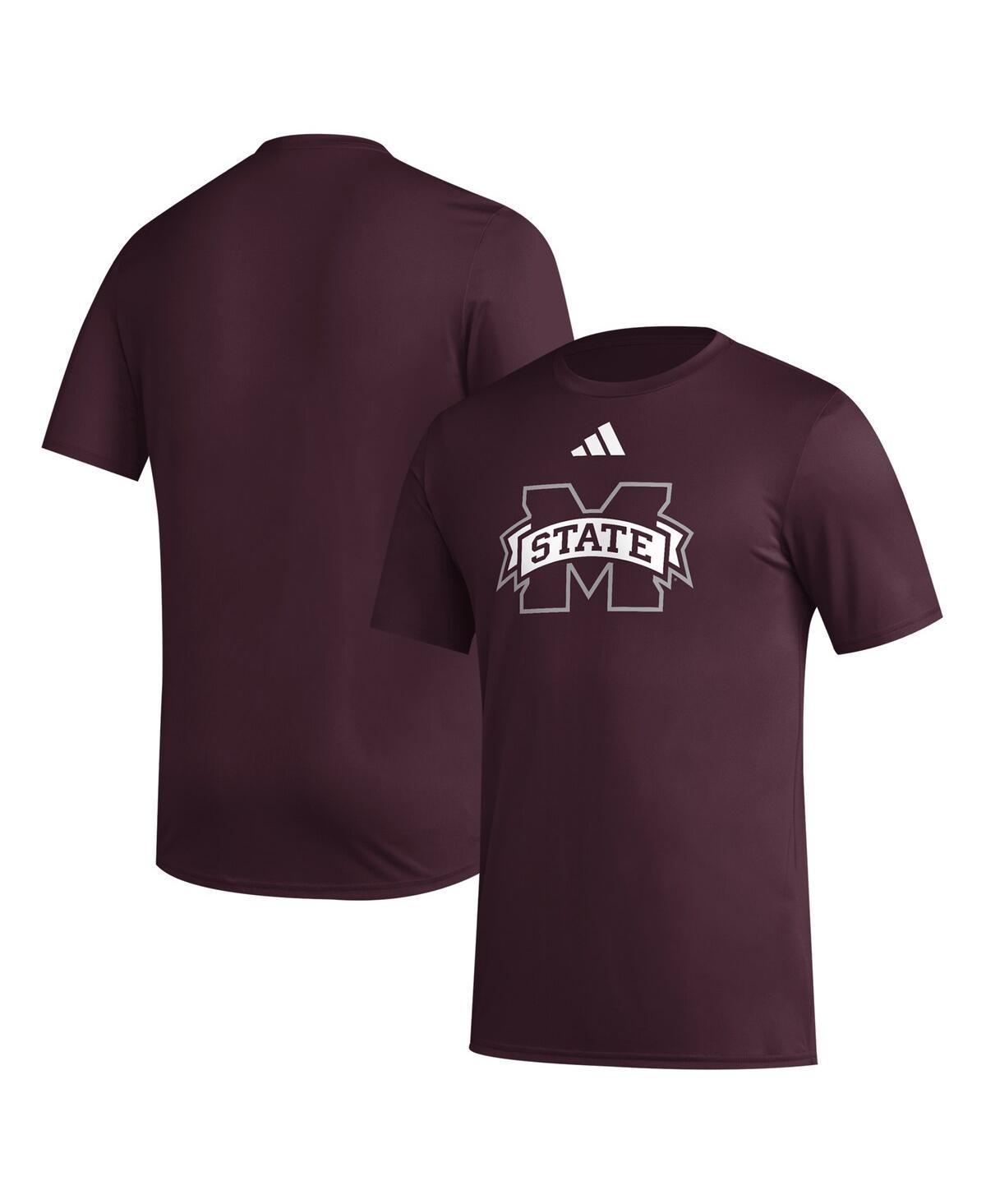 Adidas Mens Maroon Mississippi State Bulldogs Primary Locker Logo Pre-Game Aeroready T-Shirt Product Image