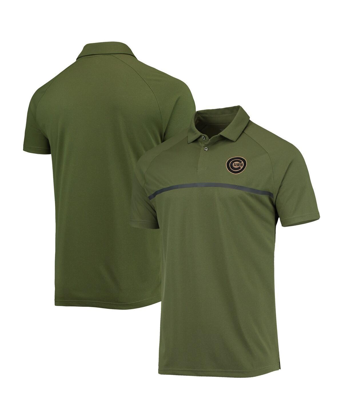 Mens Levelwear Olive Chicago Cubs Delta Sector Raglan Polo Product Image