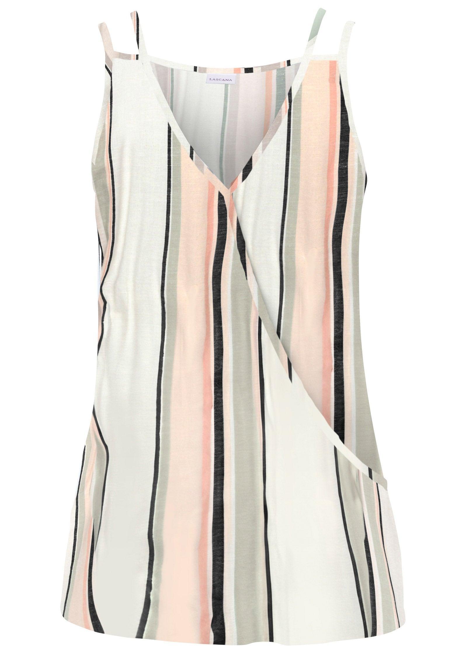 Strappy Blouson Wrap Tank - White Multi Product Image