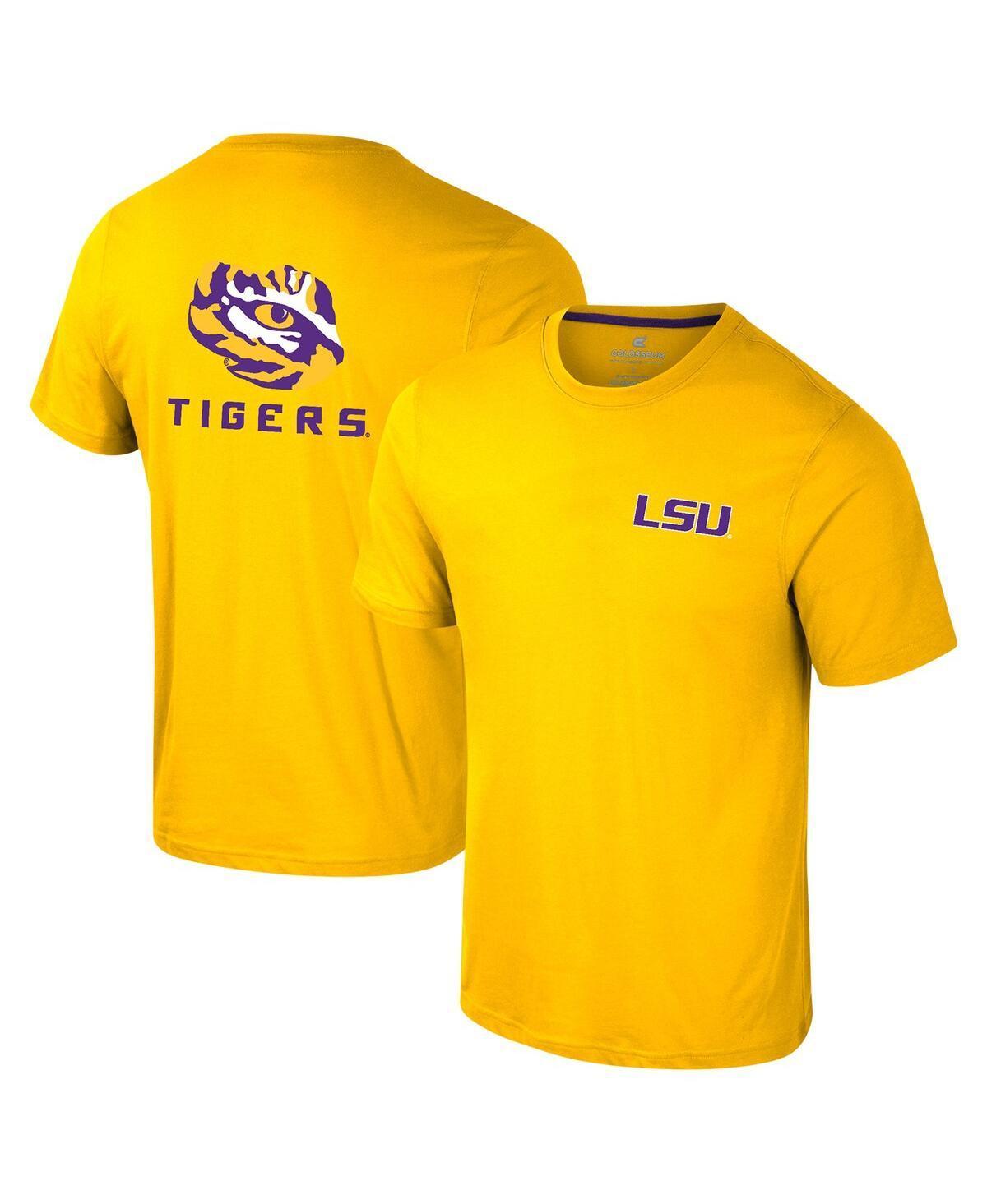 Mens Colosseum LSU Tigers Logo Lockup 2-Hit Active Blend T-Shirt Product Image