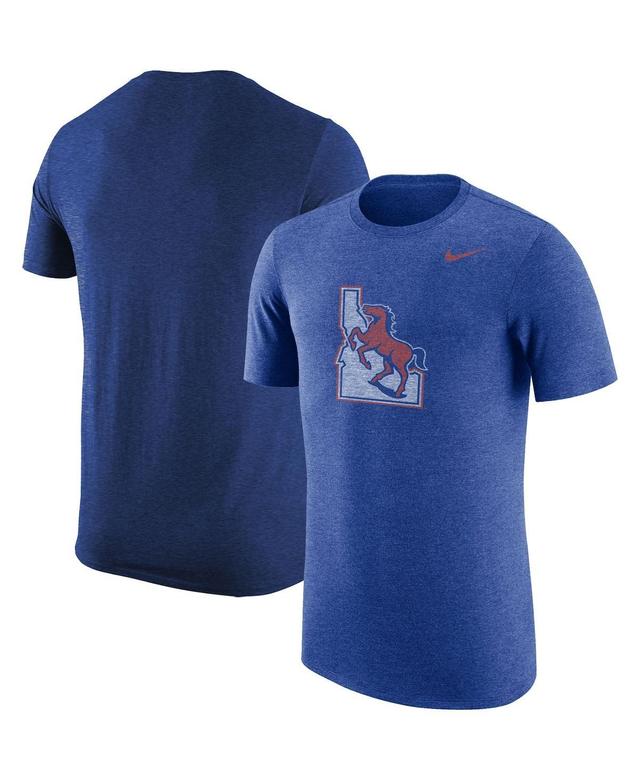 Mens Nike Heathered Royal Boise State Broncos Vintage-Like Logo Tri-Blend T-shirt Product Image