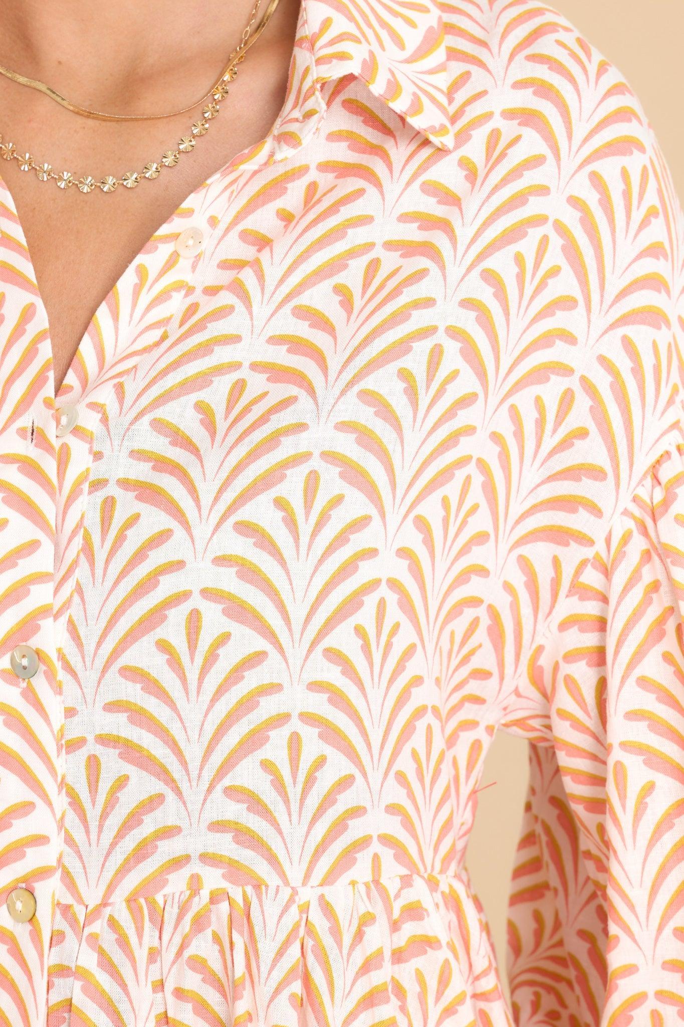 Aura This Is Your Sign Spiced Coral Print Dress Product Image