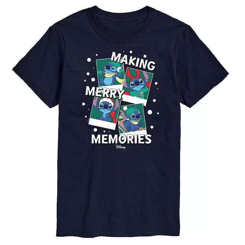 Disneys Lilo & Stitch Making Memories Tee, Mens Blue Product Image