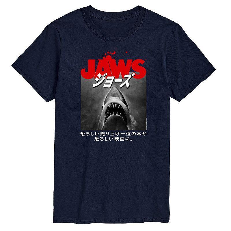 Big & Tall Jaws Poster Kanji Tee, Mens Blue Product Image