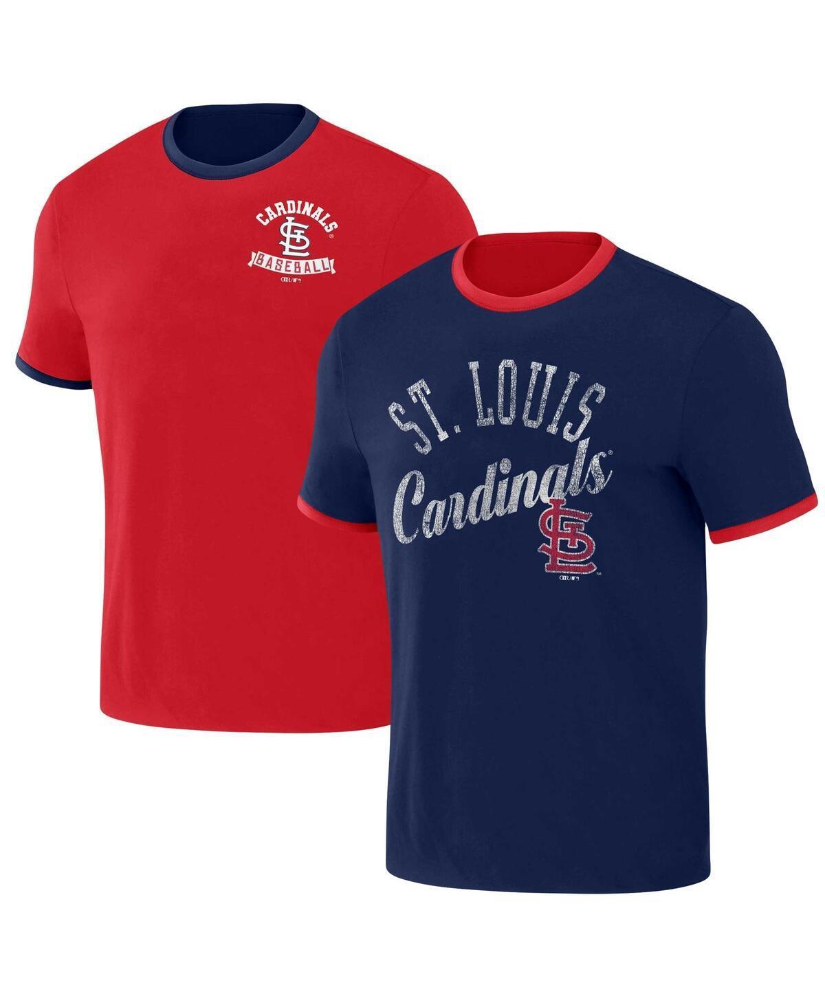 Mens Darius Rucker Collection by Fanatics /Navy St. Louis Cardinals Two-Way Ringer Reversible T-Shirt Product Image