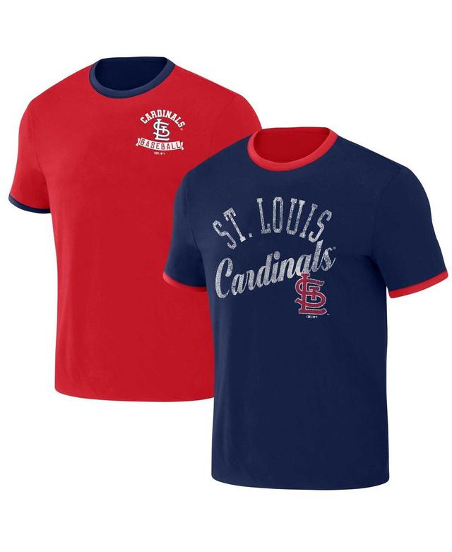 Mens Darius Rucker Collection by Fanatics /Navy St. Louis Cardinals Two-Way Ringer Reversible T-Shirt Product Image