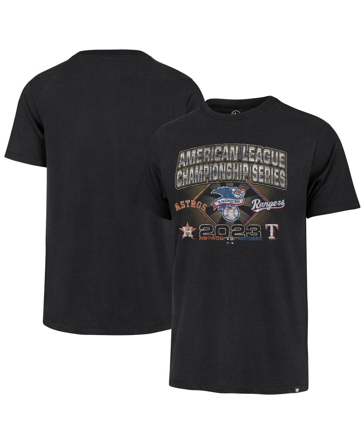 Mens 47 Brand Black Distressed Houston Astros vs. Texas Rangers 2023 Alcs Matchup Franklin T-shirt Product Image