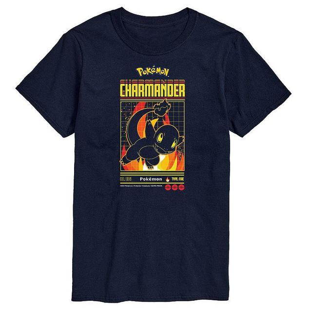 Mens Pokemon Charmander Retro Tee Blue Product Image