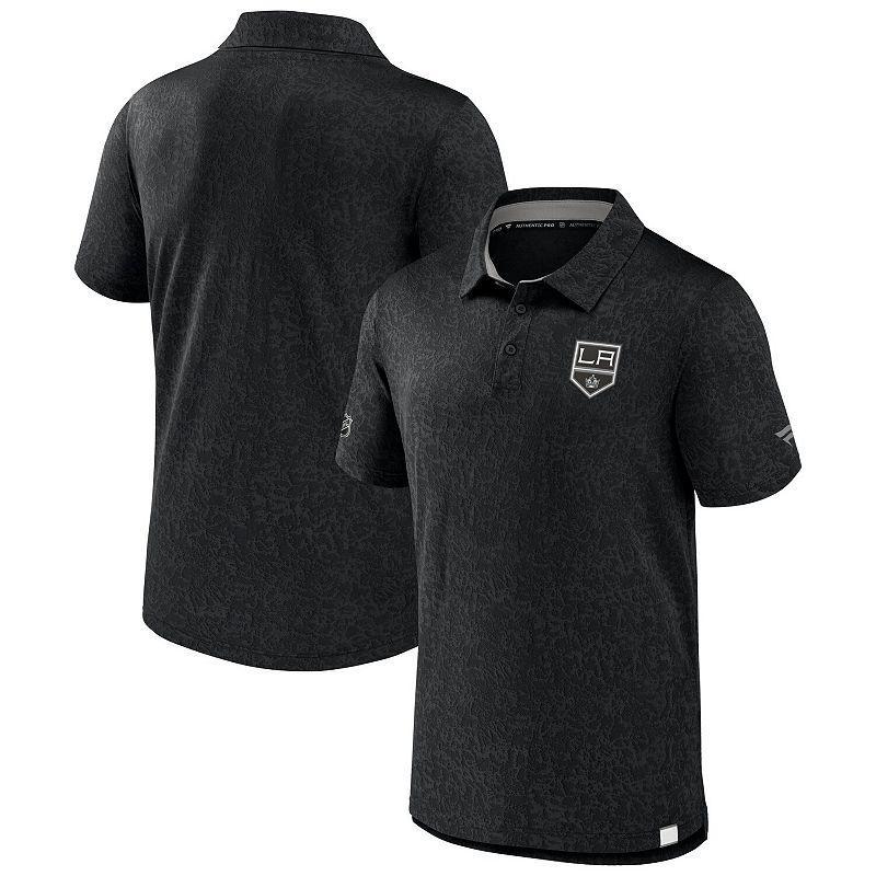 Mens Fanatics Branded Black Los Angeles Kings Authentic Pro Jacquard Polo Product Image