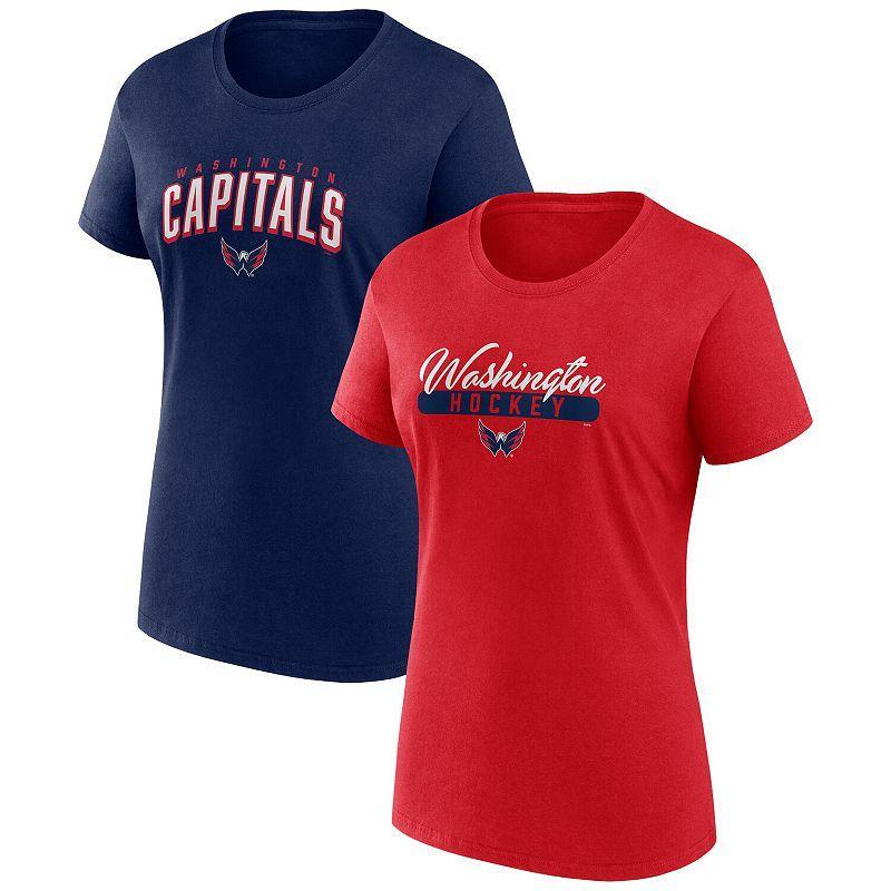 Womens Fanatics Branded /Navy Washington Capitals Two-Pack Fan T-shirt Set Product Image