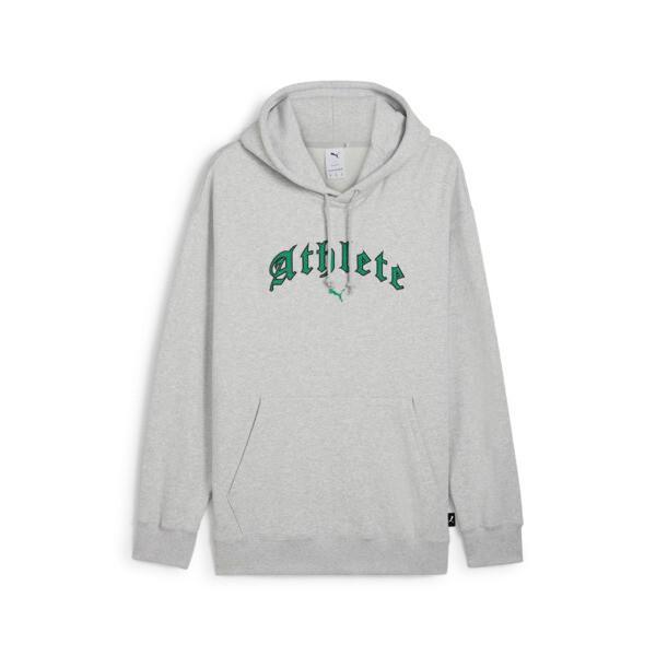 PUMA GRAPHICS "Athlete" Hoodie Men in Light Grey Heather Product Image