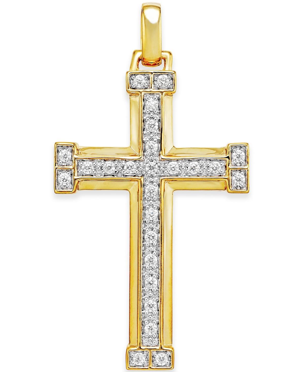 Mens Diamond Cross Pendant (3/8 ct. t.w.) in 10k Gold Product Image