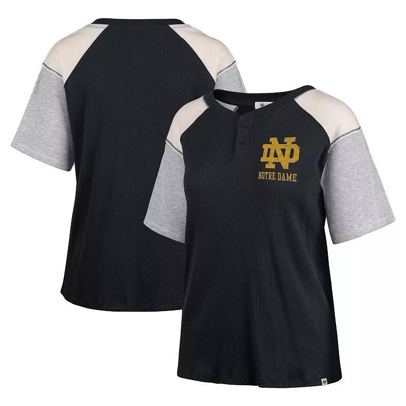 Womens 47 Notre Dame Fighting Irish Underline Harvey Colorblock Raglan Henley T-Shirt Product Image