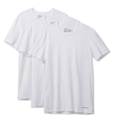 Columbia 100% Pure Cotton Crew Neck Tee Classic Fit Solid 3-Pack (White) Men's Clothing Product Image