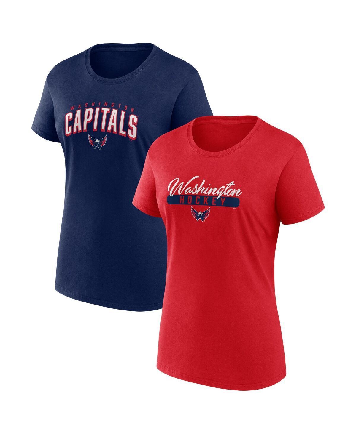 Womens Fanatics Branded /Navy Washington Capitals Two-Pack Fan T-shirt Set Product Image