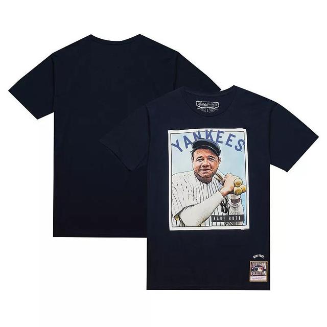 Mens Mitchell & Ness Babe Ruth New York Yankees Cooperstown Collection Collectors Connection T-Shirt Blue Product Image