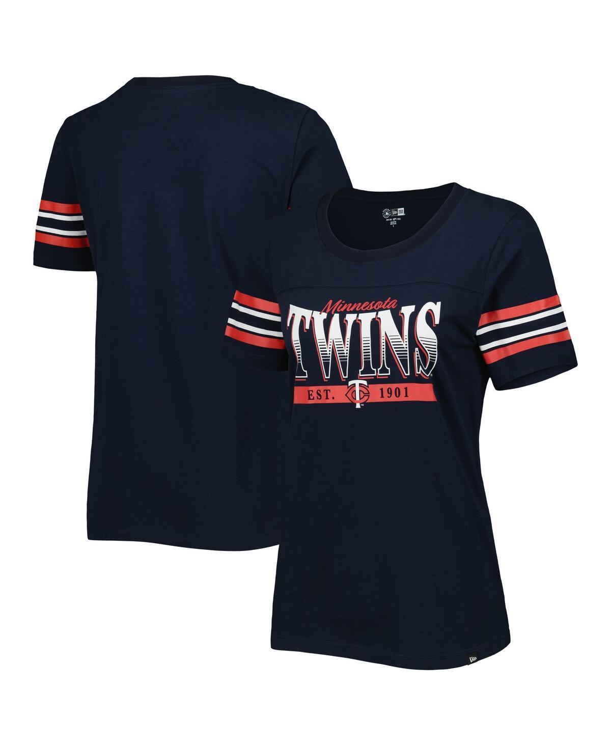 Womens New Era Navy Minnesota Twins Team Stripe T-shirt Product Image