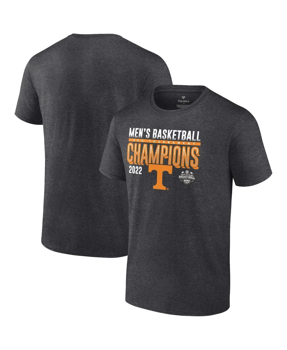 Mens Fanatics Tennessee Volunteers 2022 Sec Mens Basketball Conference Tournament Champions Locker Room T-shirt - Heathered Charc Product Image