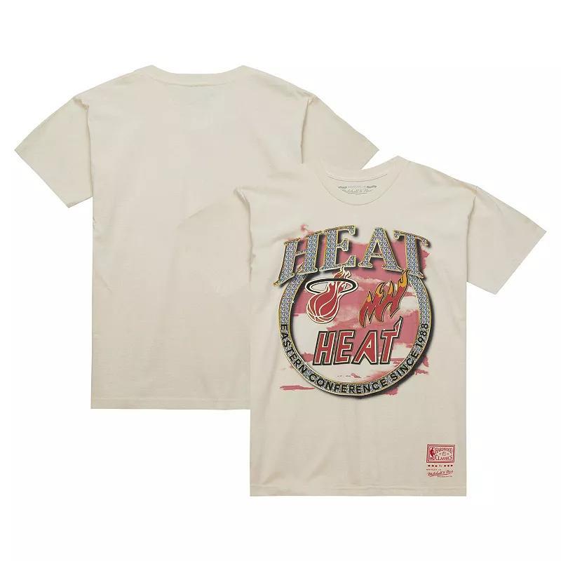 Mens Mitchell & Ness Tan Miami Heat Hardwood Classics Vintage Soul Crown Jewels T-Shirt Product Image