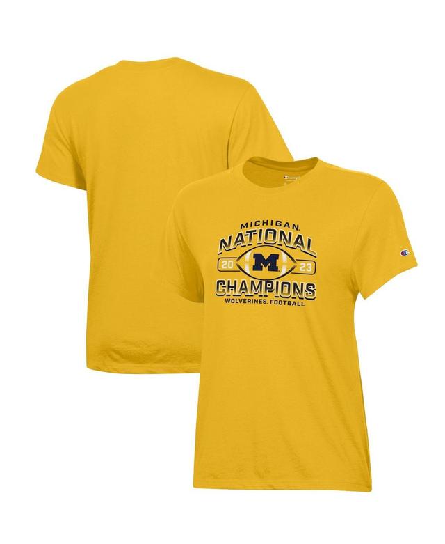 Womens Champion Maize Michigan Wolverines College Football Playoff 2023 National Champions T-shirt Product Image