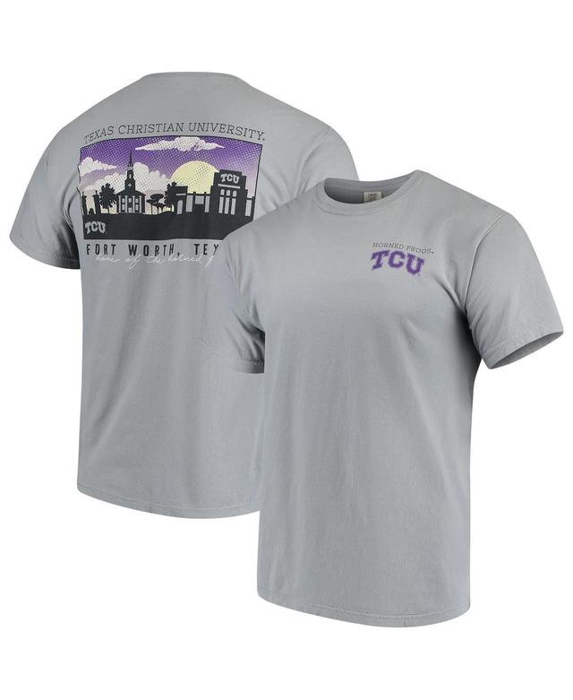 Mens Gray Tcu Horned Frogs Team Comfort Colors Campus Scenery T-shirt Product Image