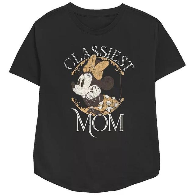 Disney Minnie Mouse Womens Classiest Mom Relaxed Fit Graphic Tee Product Image